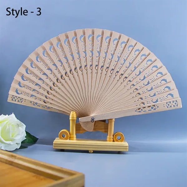 Elegant Wood Carved Fan