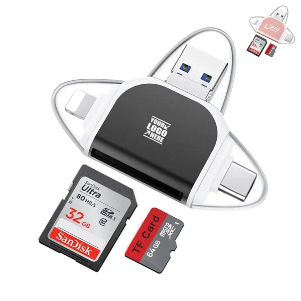 4 In 1 Portable Memory Card Reader
