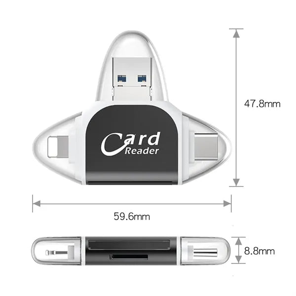 4 In 1 Portable Memory Card Reader
