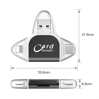 4 In 1 Portable Memory Card Reader
