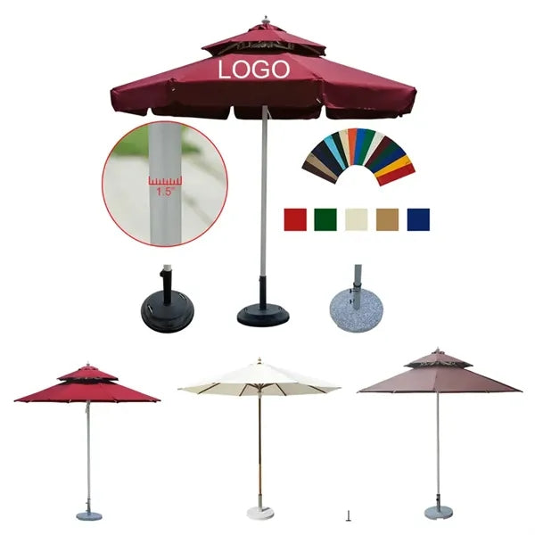 Heavy Duty Polyester Aluminum Patio Market Umbrella