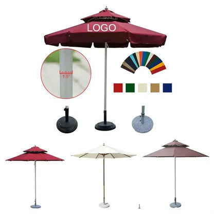 Heavy Duty Polyester Aluminum Patio Market Umbrella
