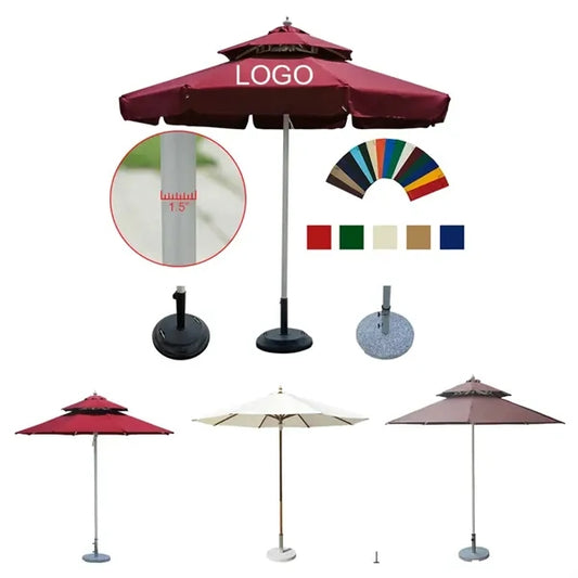 Heavy Duty Polyester Aluminum Patio Market Umbrella