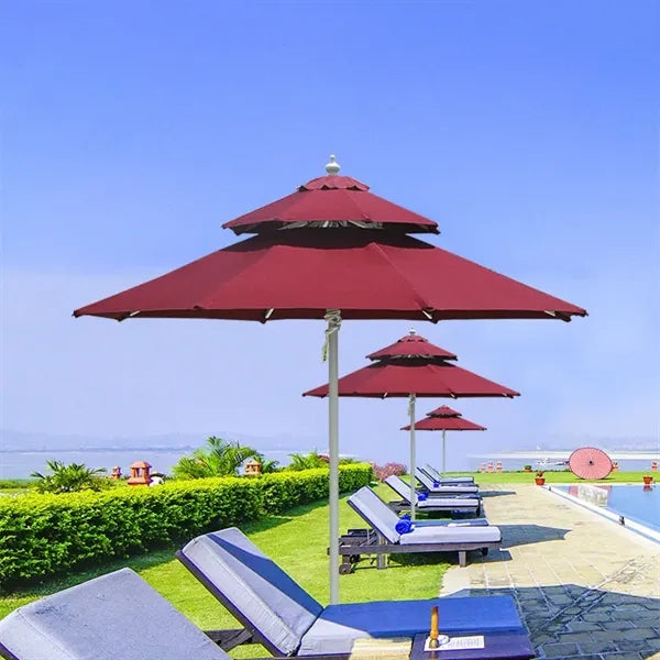 Heavy Duty Polyester Aluminum Patio Market Umbrella
