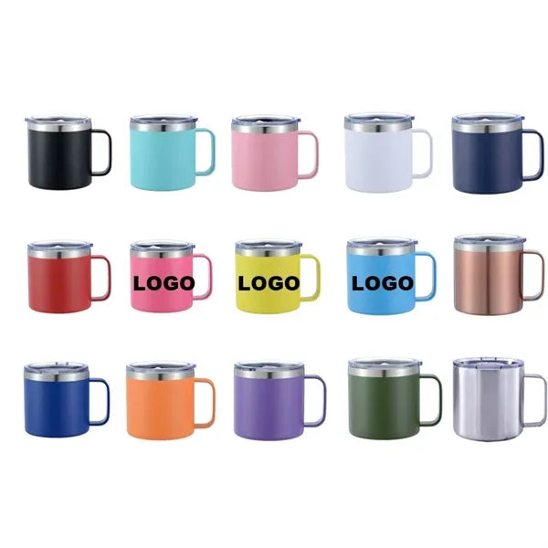 12oz Double Layer Stainless Steel Insulated Mug with Handle