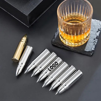 Custom Stainless Steels Bullet Ice Cube For Whiskey
