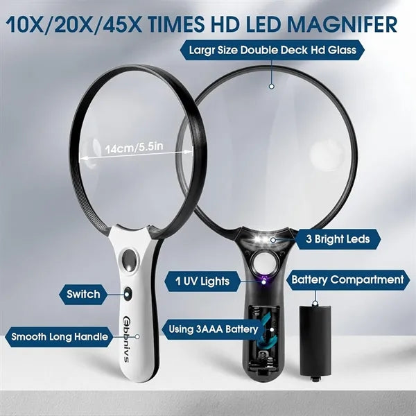 Large Magnifying Glass with Light