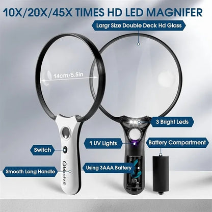 Large Magnifying Glass with Light