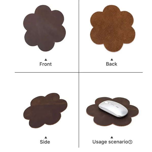 Genuine Leather Custom Shape Mouse Pad with Smooth Surface
