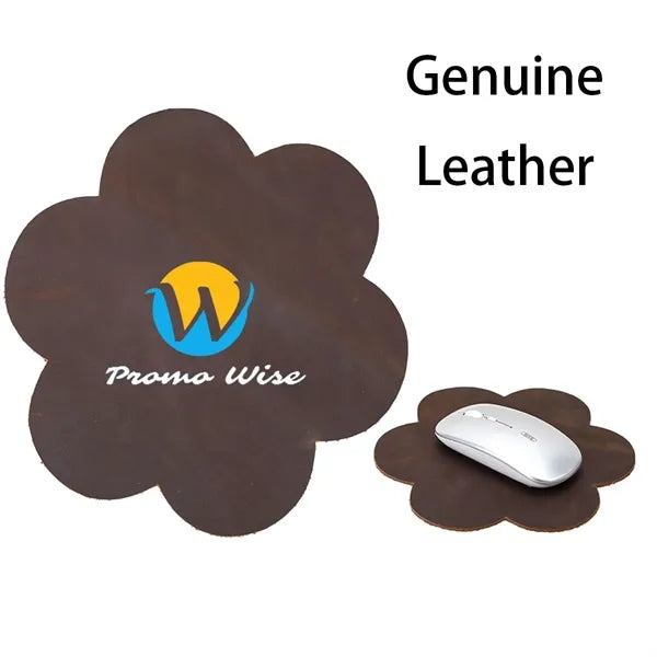 Genuine Leather Custom Shape Mouse Pad with Smooth Surface