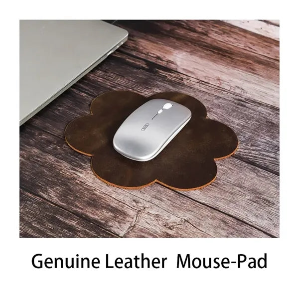 Genuine Leather Custom Shape Mouse Pad with Smooth Surface