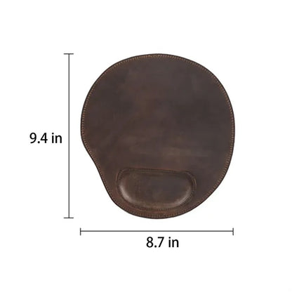 Non-corner Smooth Genuine Leather Mouse Pad with Wristrest