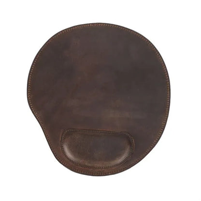 Non-corner Smooth Genuine Leather Mouse Pad with Wristrest