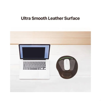 Non-corner Smooth Genuine Leather Mouse Pad with Wristrest
