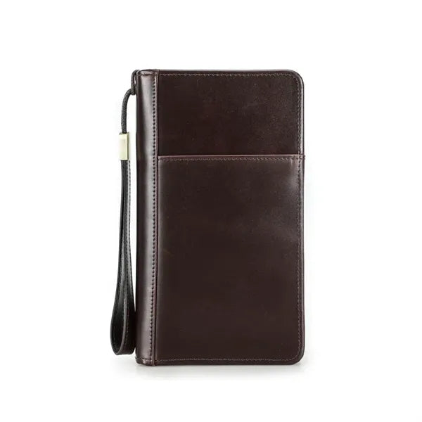 Genuine Leather Anti-theft Zipper Wallets with Wristlet