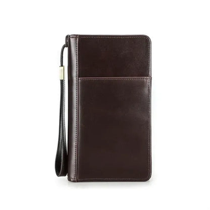 Genuine Leather Anti-theft Zipper Wallets with Wristlet