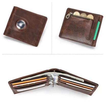 Genuine Leather Anti-theft Short Wallet