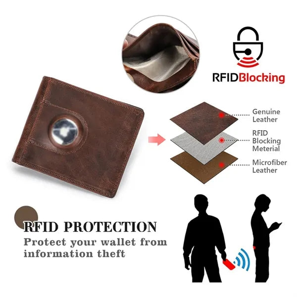 Genuine Leather Anti-theft Short Wallet