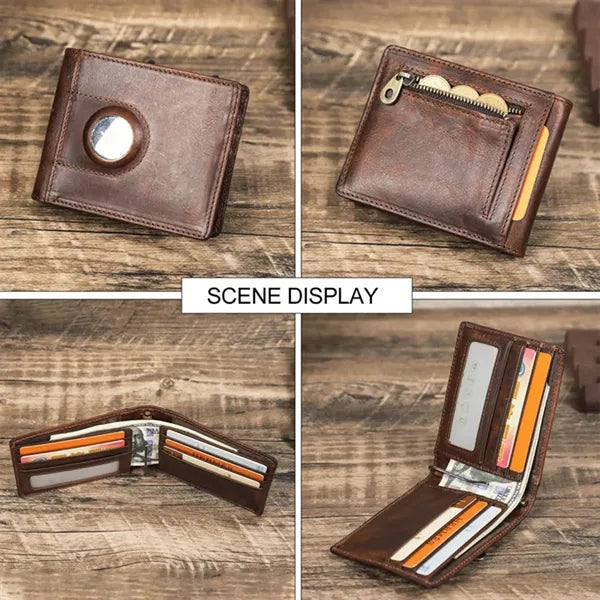 Genuine Leather Anti-theft Short Wallet