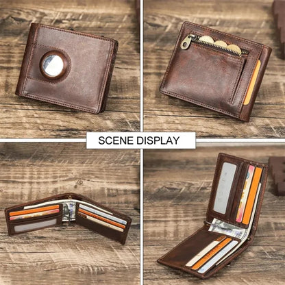 Genuine Leather Anti-theft Short Wallet