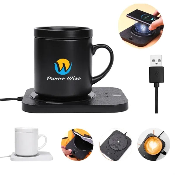2-in-1 Cup Warmer Set with Wireless Charger Constant Pad