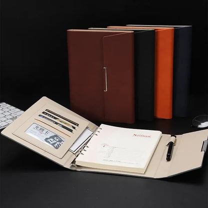A 5 All-in-one 6-Ring Binder Magnetic Padfolio w/ Pen Holder