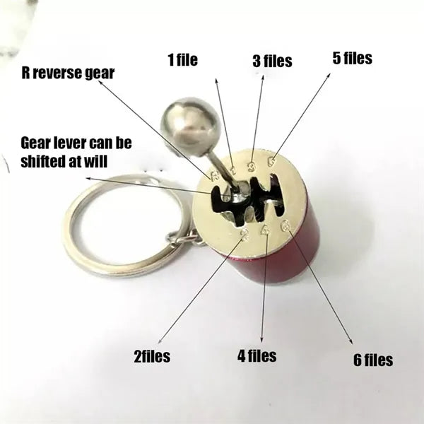 6 Speed Car Manual Gear Lever Keychain
