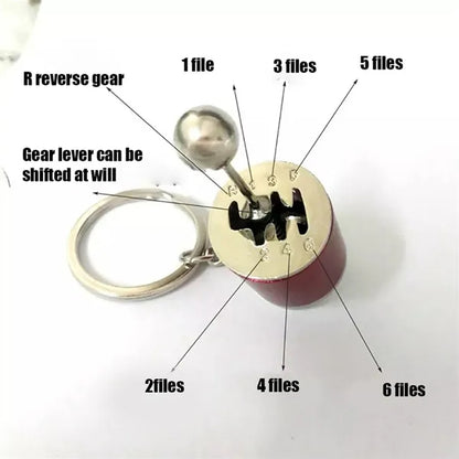 6 Speed Car Manual Gear Lever Keychain
