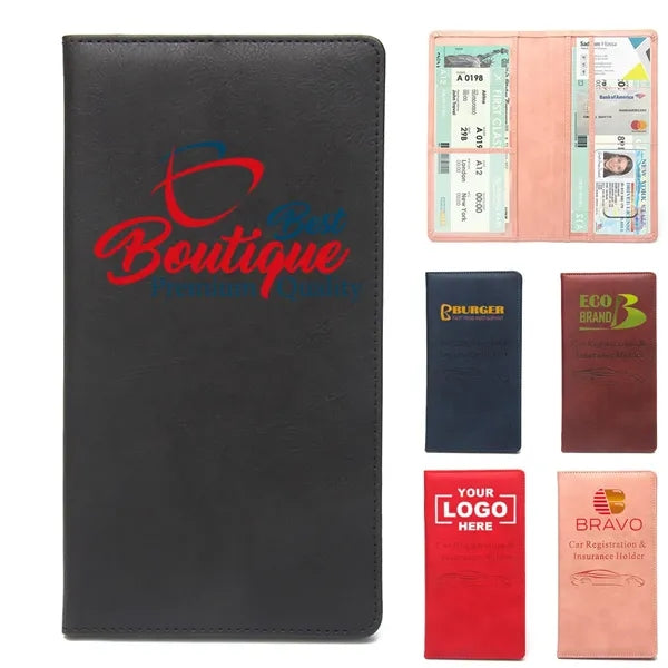 Leather Car Registration Insurance Card Holder