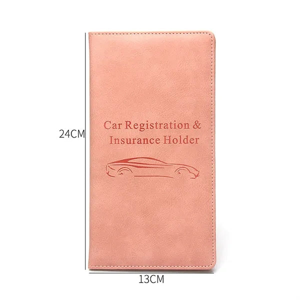 Leather Car Registration Insurance Card Holder