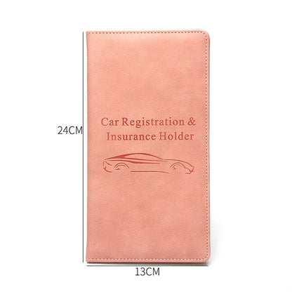 Leather Car Registration Insurance Card Holder