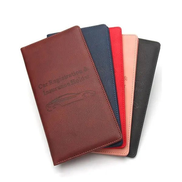 Leather Car Registration Insurance Card Holder