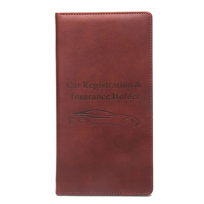 Leather Car Registration Insurance Card Holder