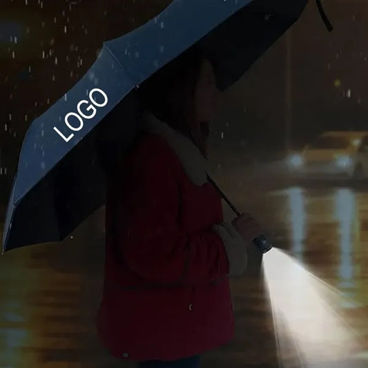 42'' Automatic Umbrella with Rotatable Flashlight