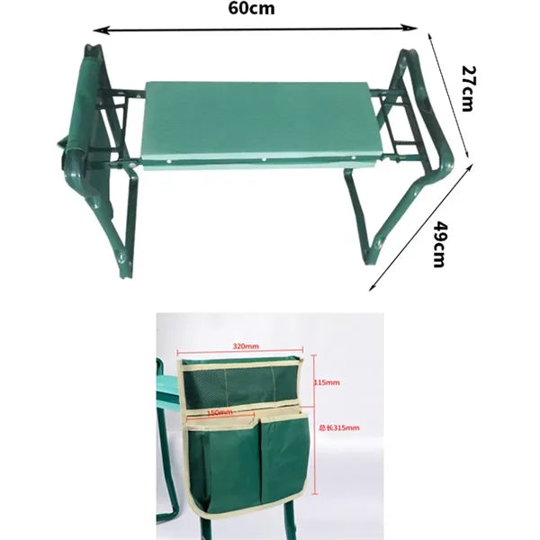 Garden Kneeler And Seat Stool With Large Tool Pocket