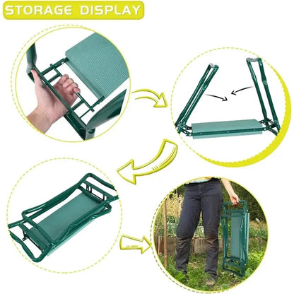 Garden Kneeler And Seat Stool With Large Tool Pocket