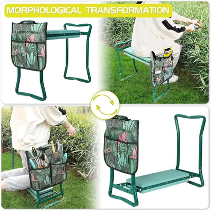 Garden Kneeler And Seat Stool With Large Tool Pocket