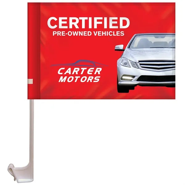 7.5" x 10.5" Stationary Use Double Sided KP Car Flag