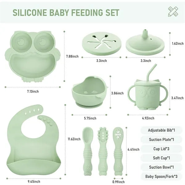 10pcs Silicone Baby Weaning Feeding Set