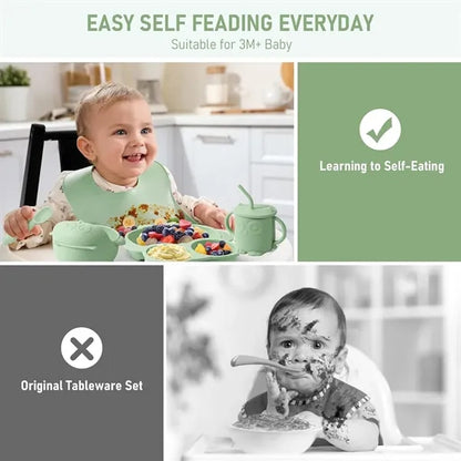 10pcs Silicone Baby Weaning Feeding Set