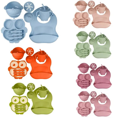 10pcs Silicone Baby Weaning Feeding Set