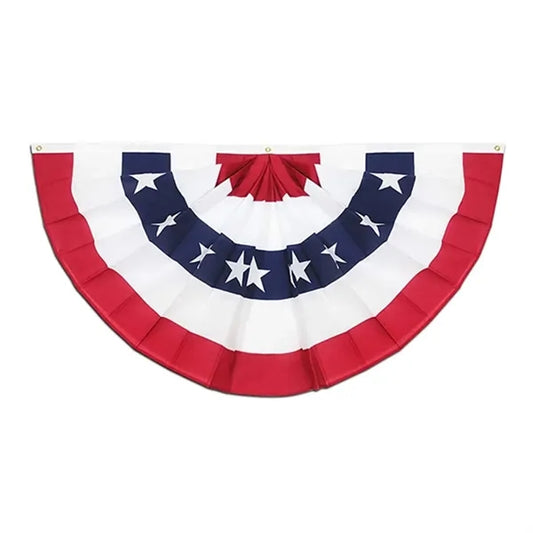 US Patriotic Half Fan Banner Flag for 4th of July Decoration