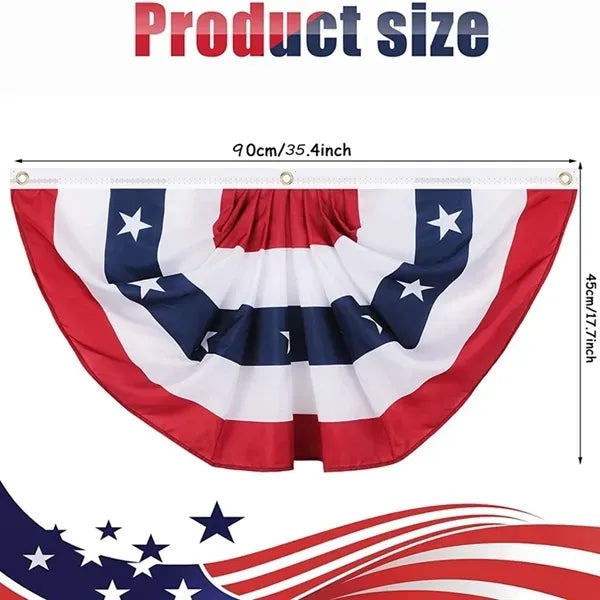 US Patriotic Half Fan Banner Flag for 4th of July Decoration