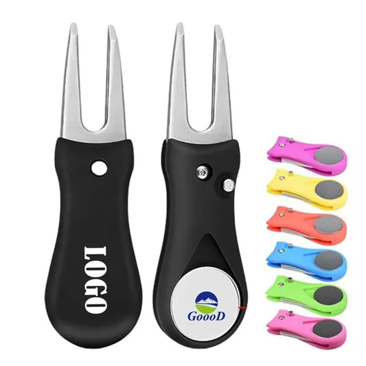 Foldable Golf Divot Repair Tool with Ball Marker