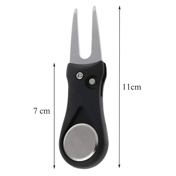 Foldable Golf Divot Repair Tool with Ball Marker