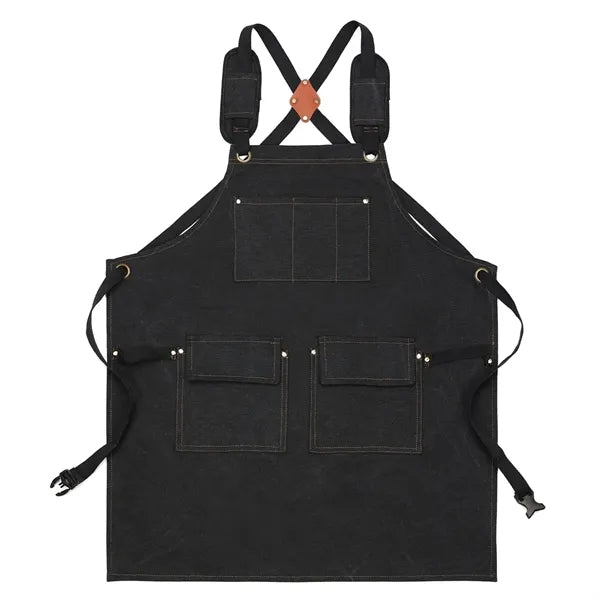 Work Canvas Aprons Cross Back Straps Large Pockets