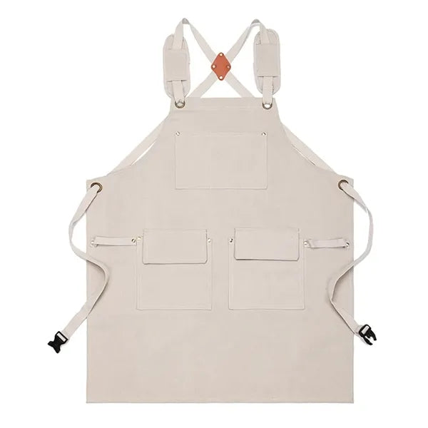 Work Canvas Aprons Cross Back Straps Large Pockets