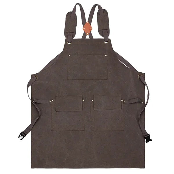 Work Canvas Aprons Cross Back Straps Large Pockets
