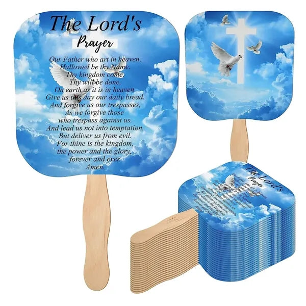 Wooden Handle Round Paper Hand Fan
