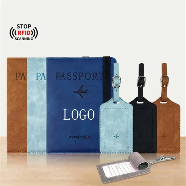 Passport Holder Cover RFID Wallet Case Luggage Tag Set